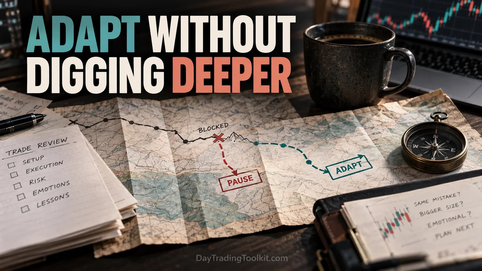 A route through changing market terrain has a deliberate revision and an available off-ramp.