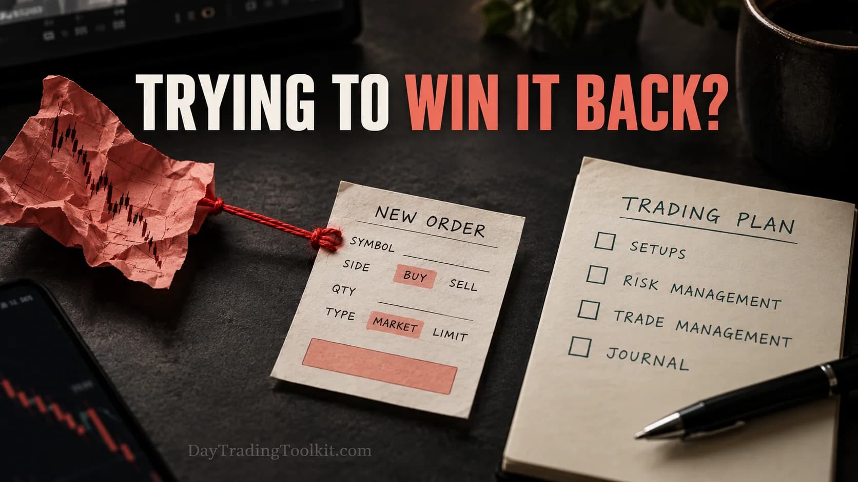 A single coral loss marker pulls the next order backwards on a taut loop while a clean planned route continues separately.