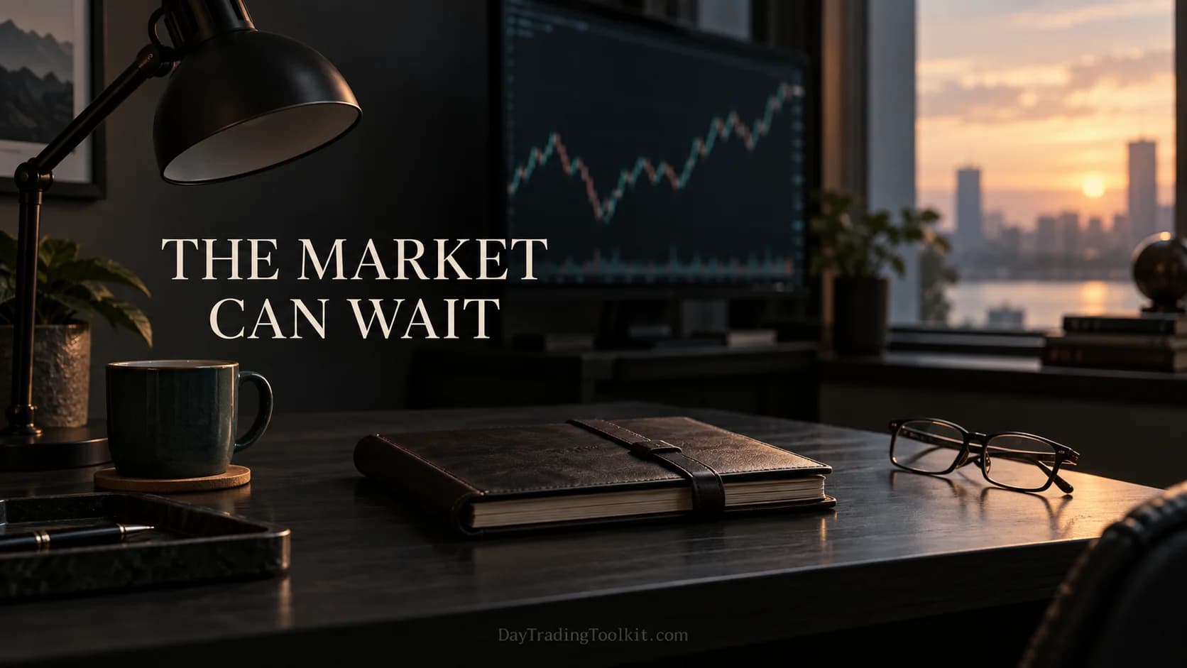 A session light switches off while the market ribbon continues beyond a closed frame.