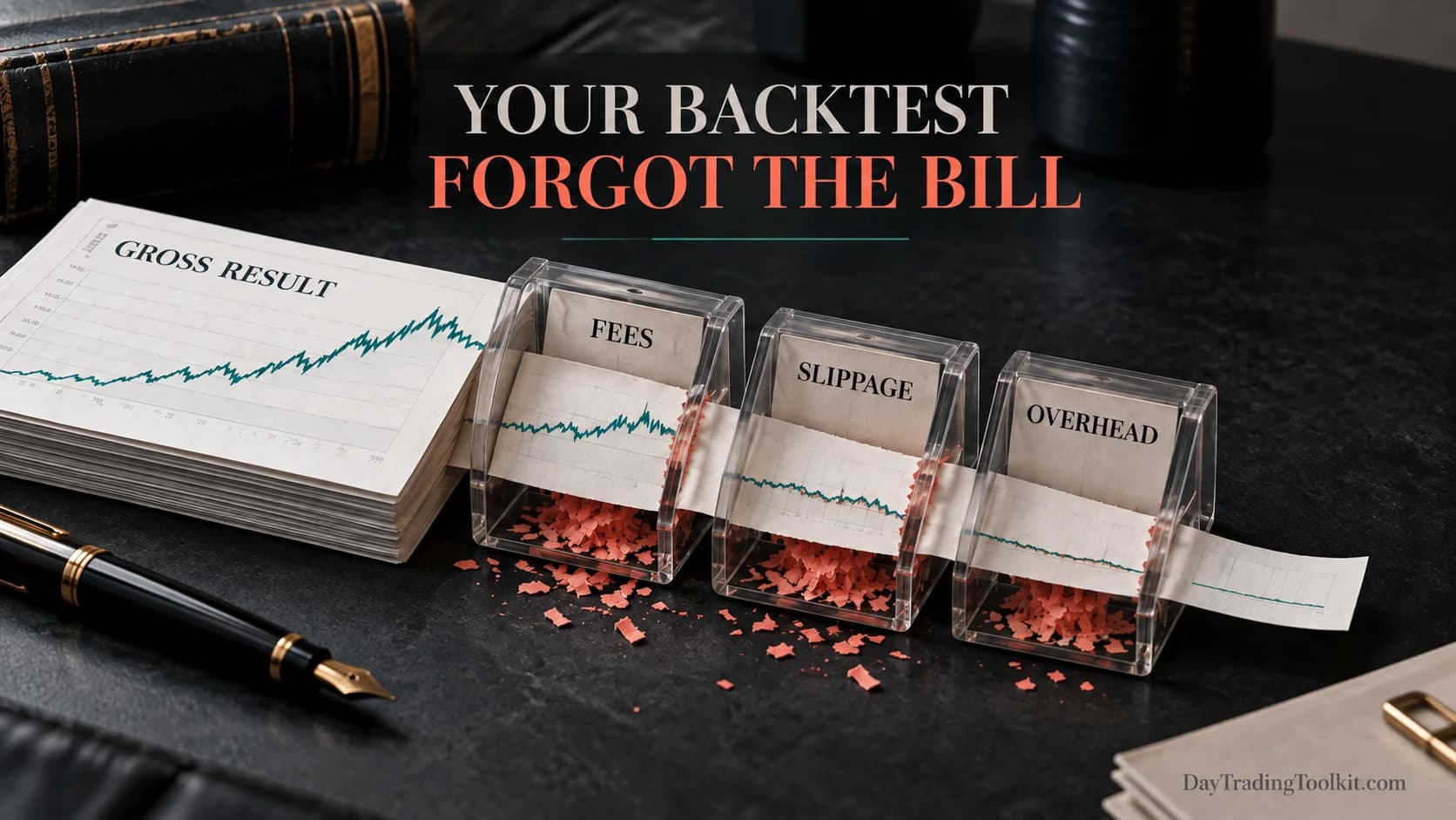 A clean backtest statement passes through several precise fee notches.