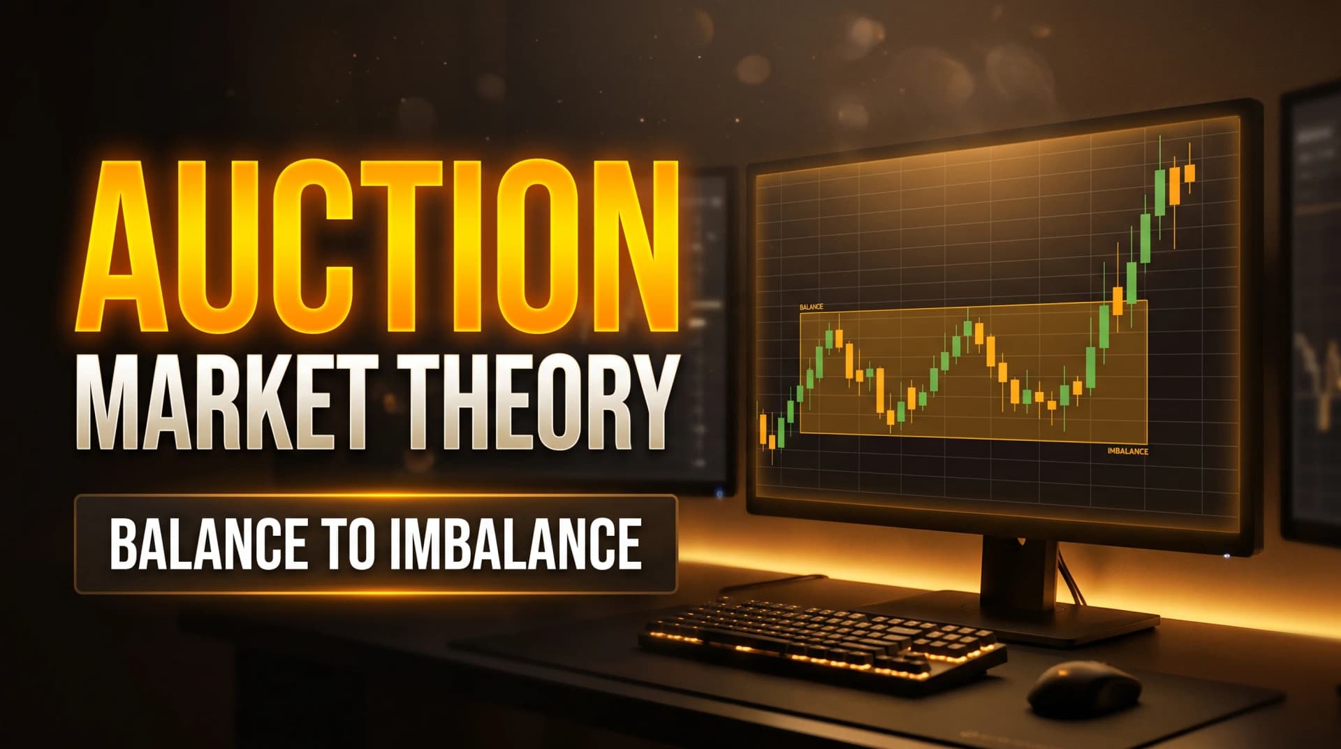 Auction market theory for day traders, with price moving sideways in a balance range and then breaking out higher