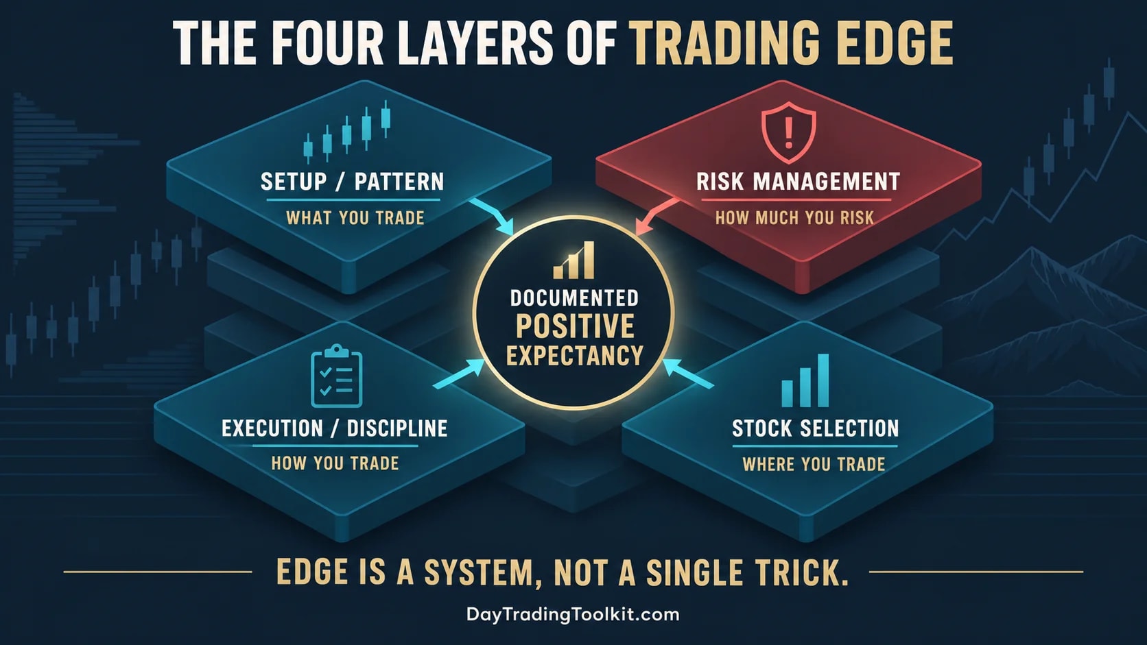 Four layers of trading edge: setup, risk management, execution, and stock selection