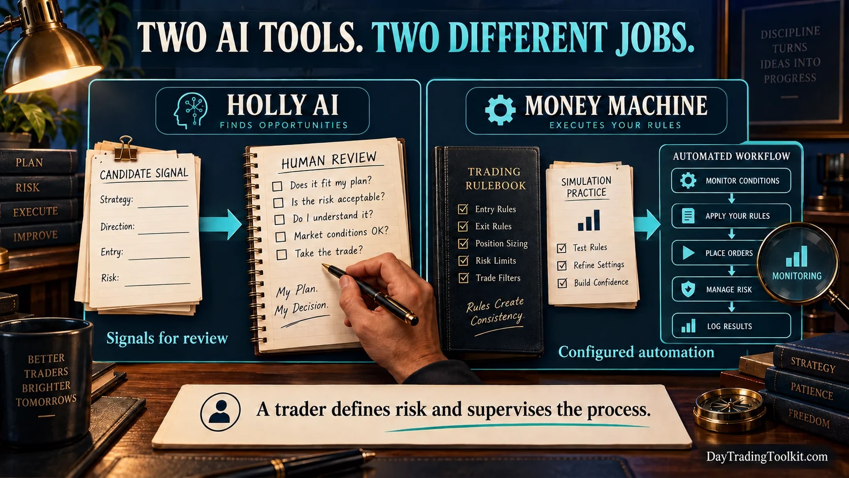 Holly idea generation compared with Money Machine automation.