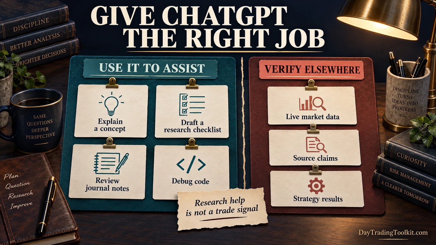 Useful ChatGPT tasks for a trader's research and preparation workflow.