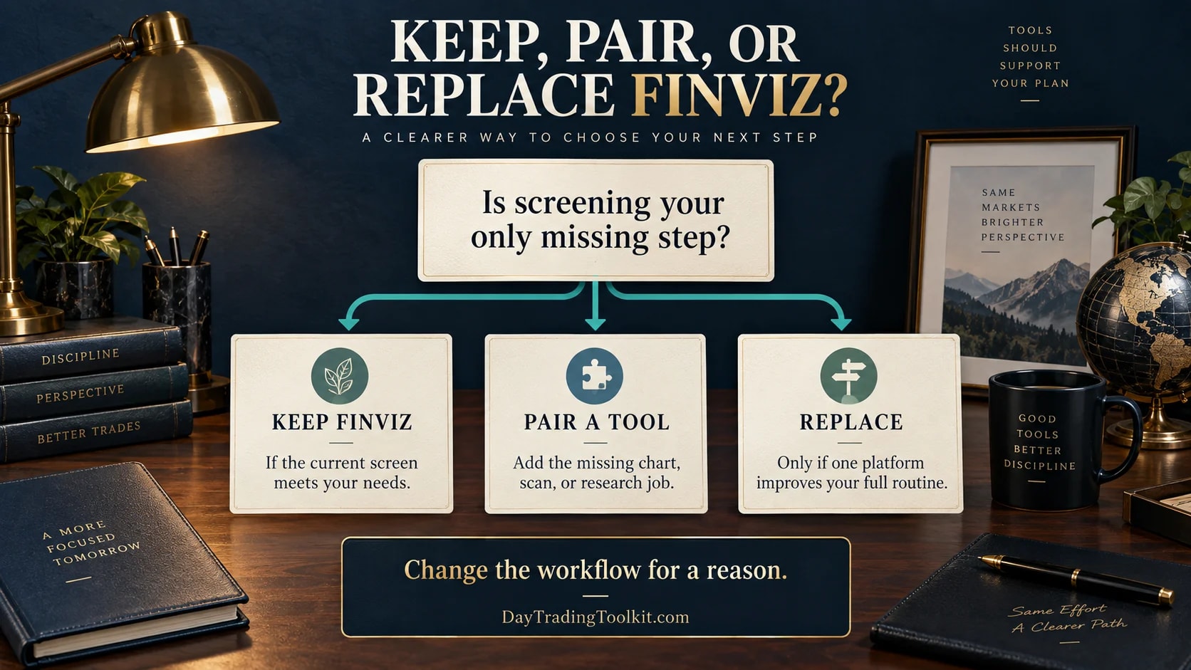 Decision tree to keep Finviz, pair it with another tool, or replace it.