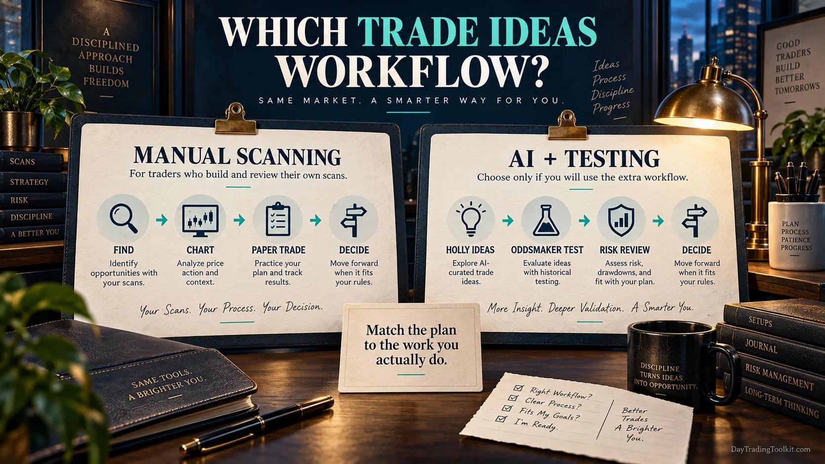 Manual scanning workflow compared with AI and testing workflow.