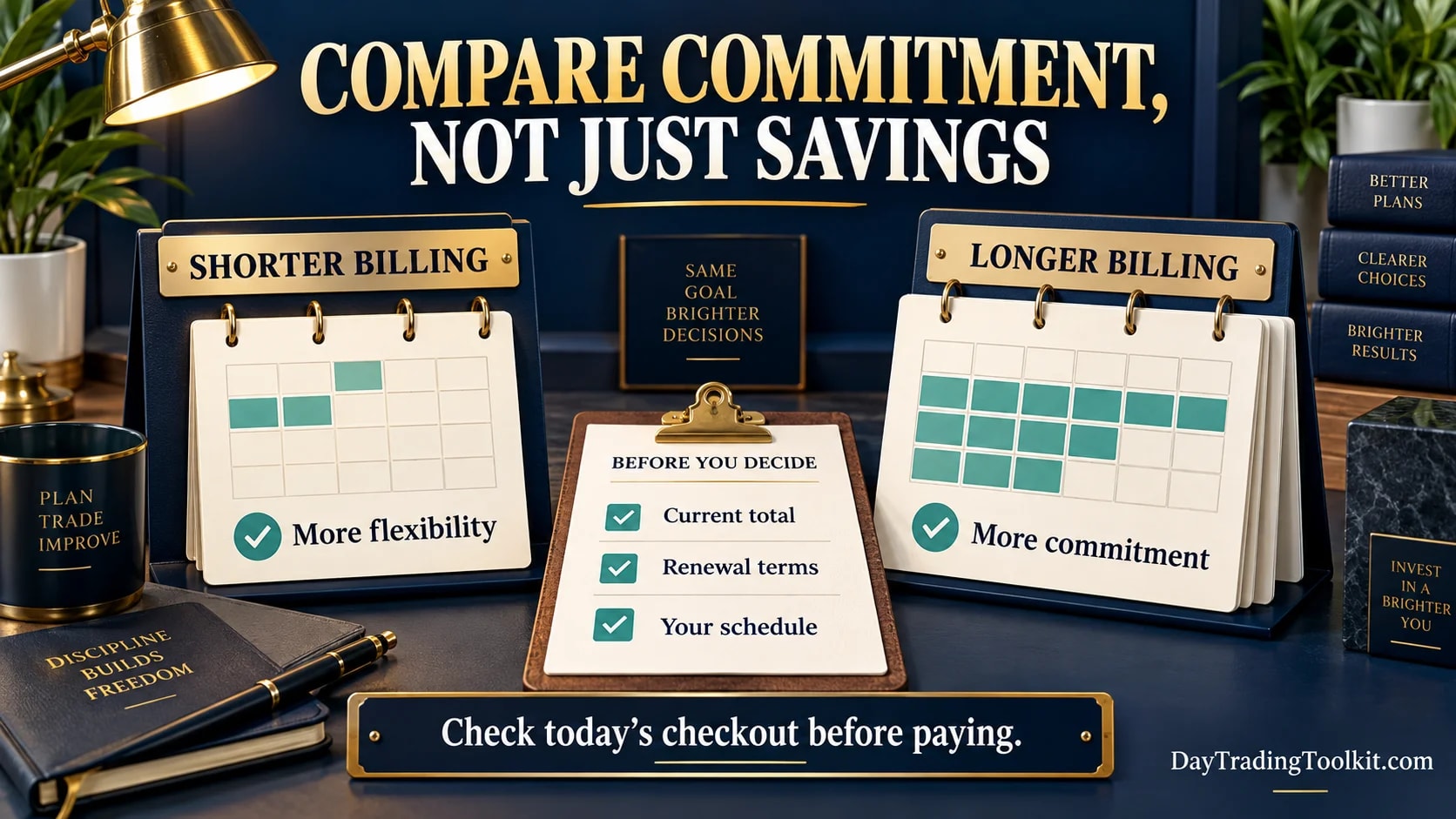 Commitment horizon for a trading education membership.