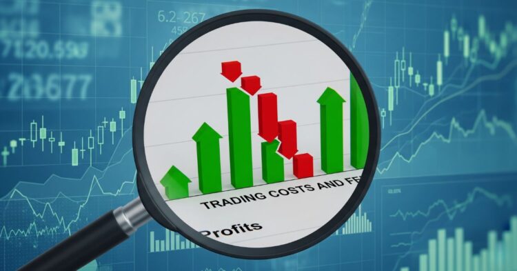 Magnifying glass showing hidden trading fees
